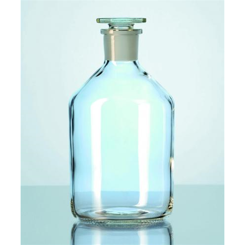 Bottiglia per reagenti bocca STRETTA con tappo, vetro soda-lime, Colore Bianco , Capacità 250 ml, Diam. 72 mm, Altezza 130 mm, Cono 19/26 NS - Pz/Cf. 1