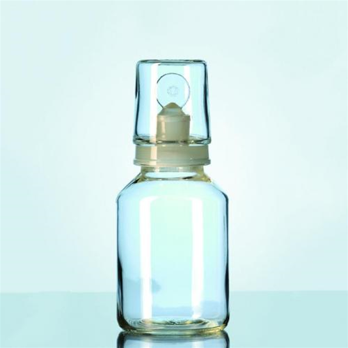 Bottiglia in vetro DURAN con CAPPUCCIO, Colore chiaro , Capacità 250 ml, Diam. 75 mm, Altezza 180 mm, NS 19/17  - Pz/Cf. 1