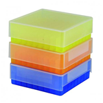 Scatole criogeniche, PP, 81 pozzetti, autoclavabili, Colore blu, verde, rosa, giallo, arancione  - Pz/Cf. 5