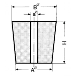 TAPPO in gomma siliconica, Diam. inferiore 14,0 mm, Diam. superiore 18,0 mm, Altezza 20 mm, Foro diam. 3 mm - Pz/Cf. 1