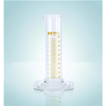 Cilindro graduato classe B, DURAN<SUP>®</SUP>, forma bassa, graduazione ambrata, Capacità 25 ml, Grad. 1 ml, Tolleranza 0,5 ± ml, Altezza 125 mm - Pz/Cf. 1