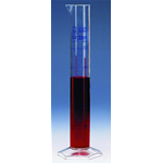 Cilindro polimetilpentene PMP graduazione color blu, classe A ml 100 CF/1 PZ