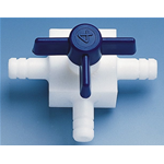 Rubinetto PTFE con portagomma a 3 vie tubo Ø int mm 3 CF/1 PZ