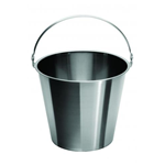 Secchio, acciaio inox 18/10, Capacità 6 Litri, Graduaz. fino a 6,00 ml,  250 , Ø  fondo 170 mm, Altezza 190 mm - Pz/Cf. 1