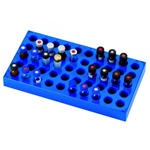 LLG-Rack per Vials, PP, Per vials 4,0 , Dimensioni (L x P x H) 230 x 117 x 28 mm - Pz/Cf. 1